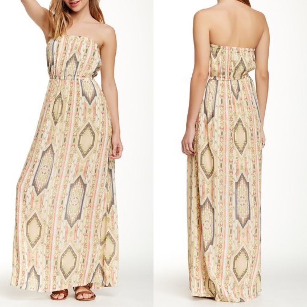 O’Neill Deedra Printed Strapless Maxi Dress